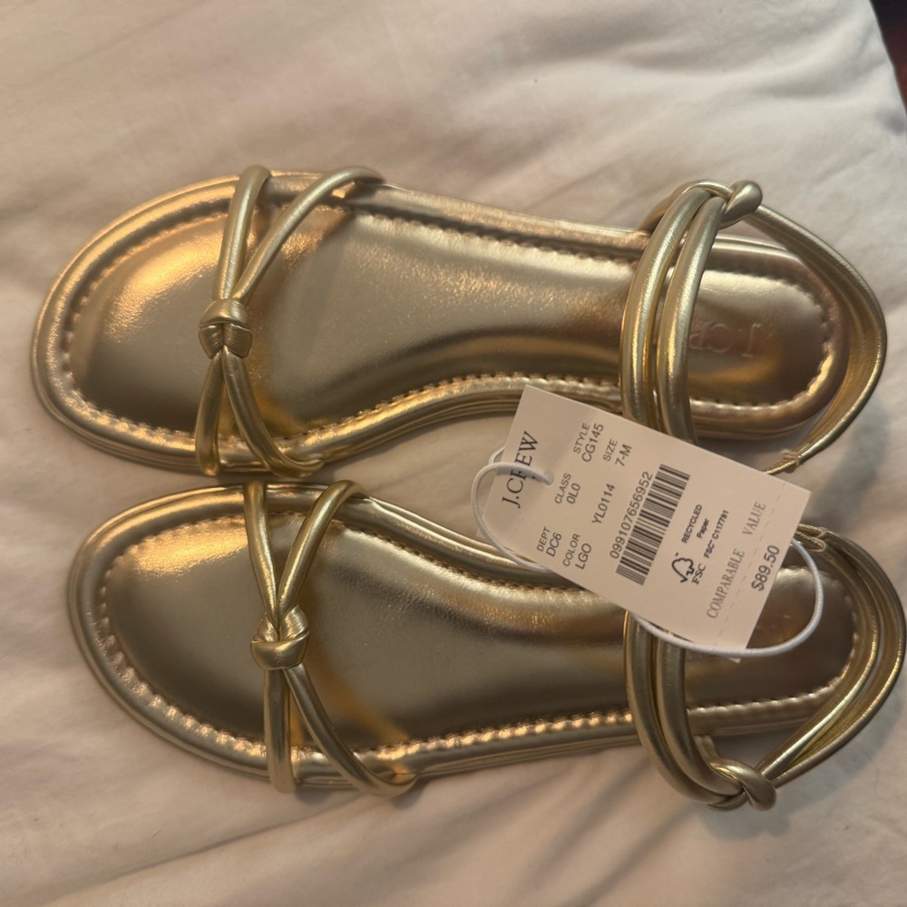 J. Crew Metallic Gold Sandals